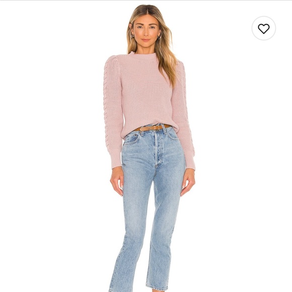 525 America Cable Puff Sleeve Mock Neck Sweater - Picture 4 of 5